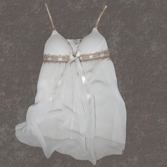 Linea Donatella Babydoll Juliet Lace-trim Chiffon Chemise Medium - Picture 3 of 6